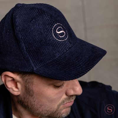 Personalized dark blue velvet cap